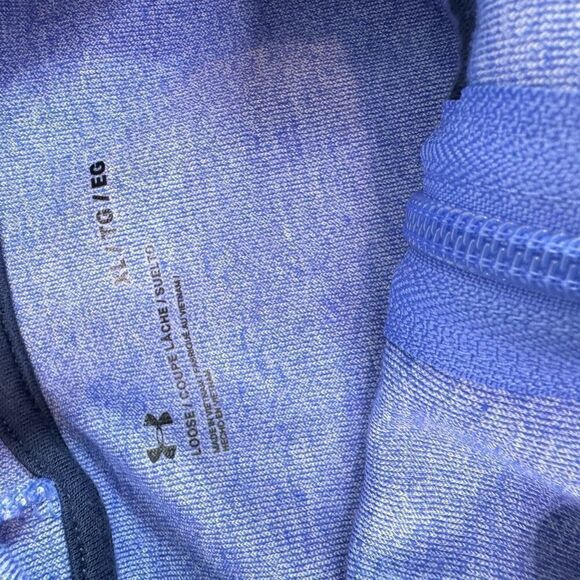 Under Armour Project Rock Sweatshirt Womens XL  Blue Hoodie Full Zip Hooded - Picture 2 of 8